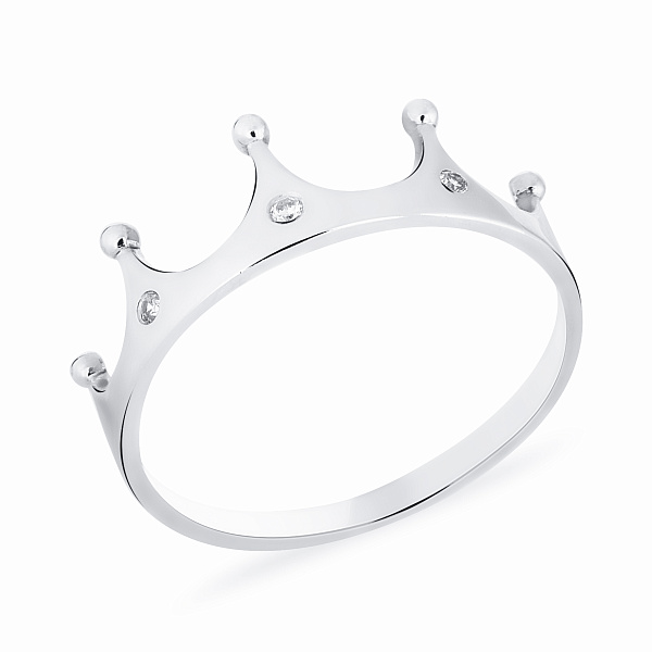 Золотое кольцо Корона с фианитами (арт. 140708б) – изображение 1