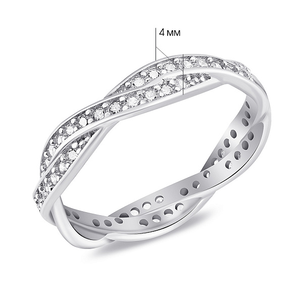 Серебряное кольцо с россыпью из фианитов (арт. 7501/8013) – изображение 2