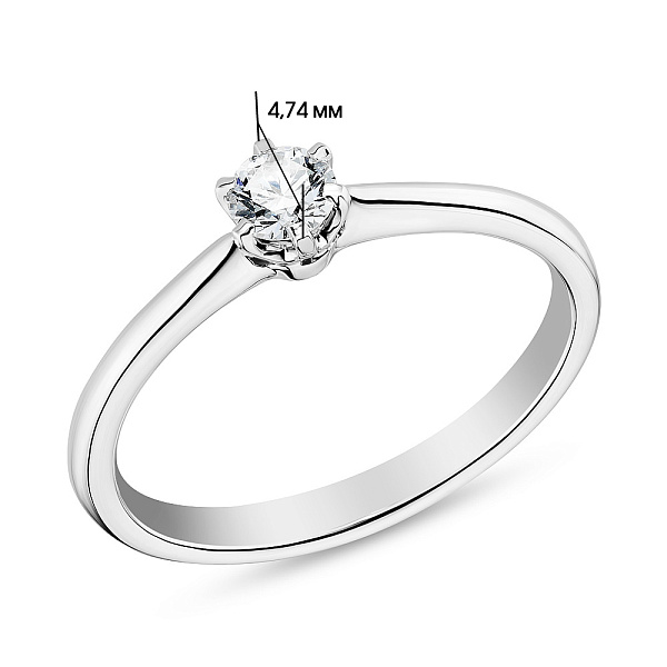 Золота заручальна каблучка з діамантом (арт. К341236020б) – зображення 2