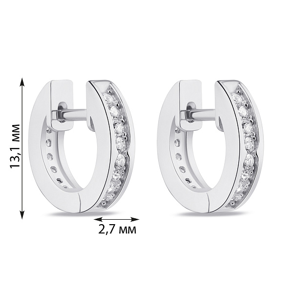 Серьги-кольца из серебра с фианитами (арт. 7502/3148/15) – изображение 2