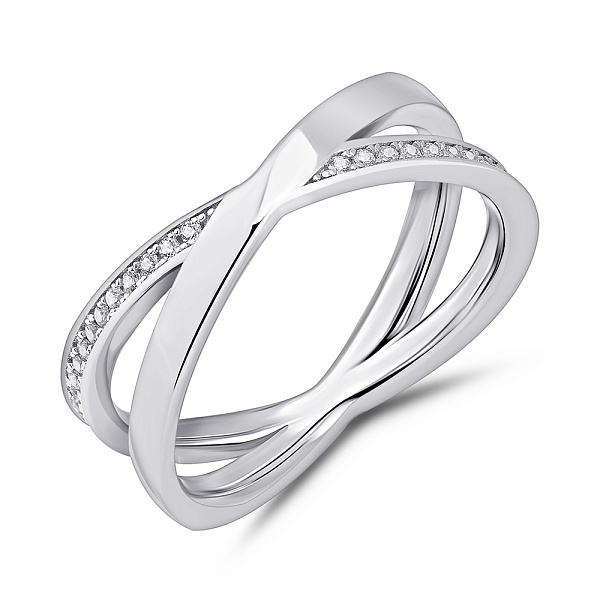 Серебряное кольцо с дорожкой из фианитов (арт. 7501/8169) – изображение 1