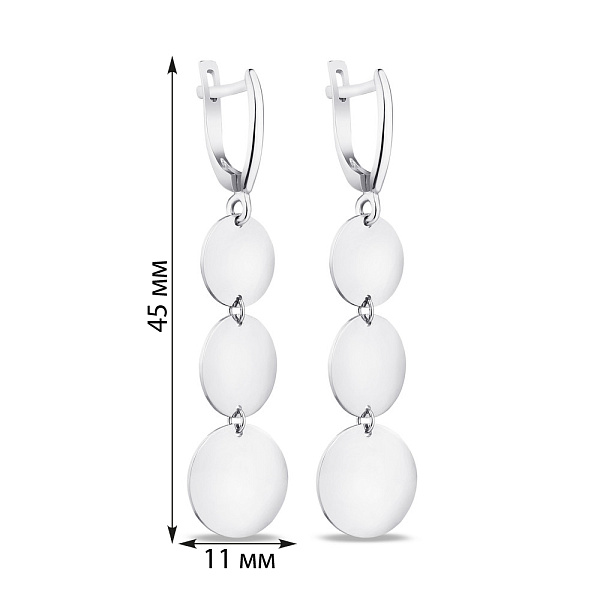 Серебряные серьги-подвески «Монеты» (арт. 7502/4235) – изображение 2