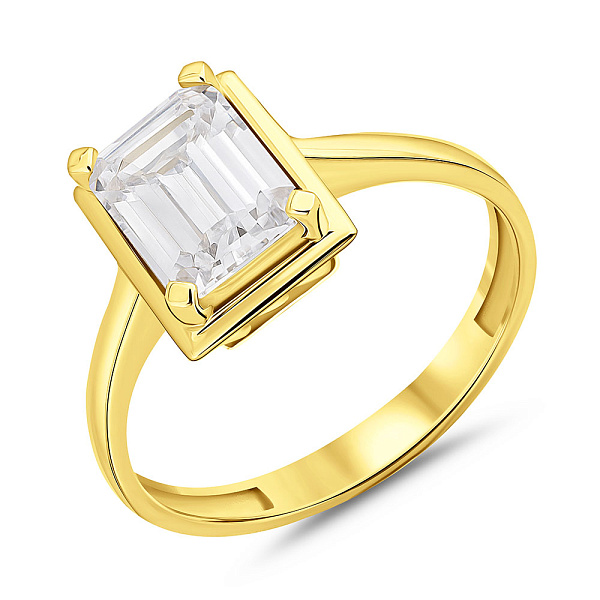 Золотое кольцо с крупным фианитом (арт. 155316ж) – изображение 1