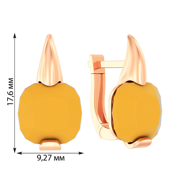 Золоті сережки з оніксом (арт. 110258ол) – зображення 2