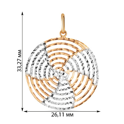 Подвеска из комбинированного золота с алмазной гранью (арт. 422386)