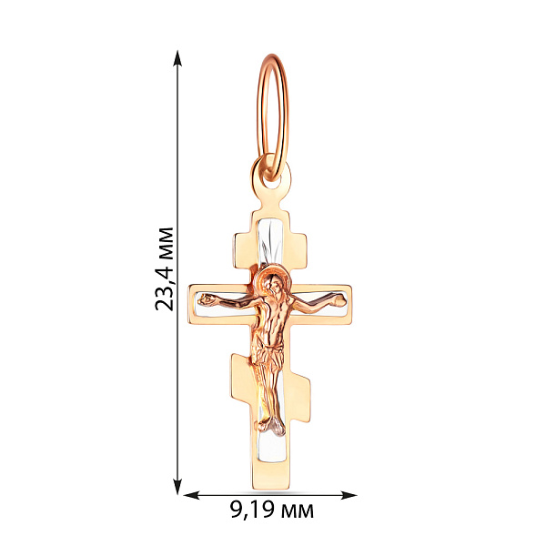 Золотой нательный крестик  "Спаси и сохрани" (арт. 529600) – изображение 2