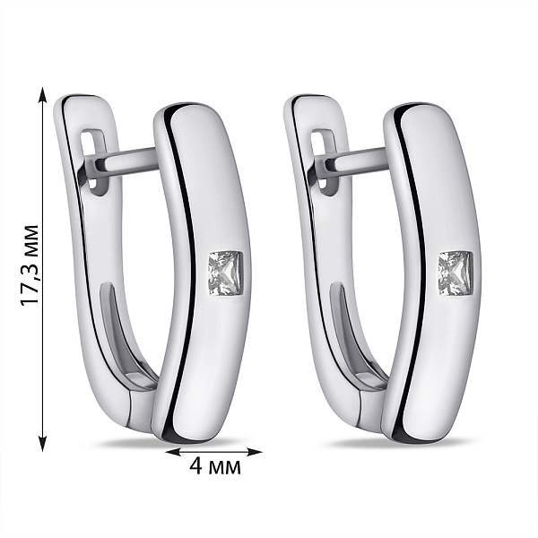 Серебряные серьги с фианитами (арт. 7502/9813) – изображение 2