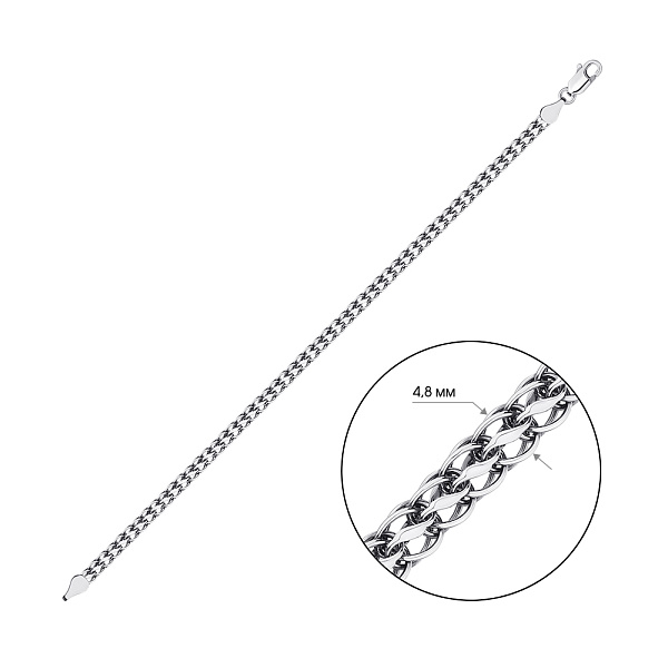 Серебряный браслет плетения Ручеек (арт. 03121008ч) – изображение 2