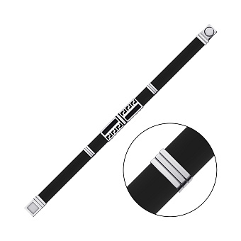 Фото Браслет з каучуку зі срібними вставками Орнамент (арт. 7609/4850)