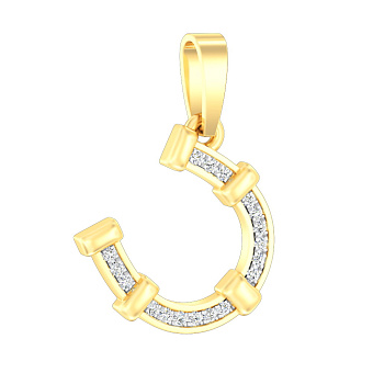 Золотая подвеска Подкова на удачу с фианитами (арт. 440611ж)