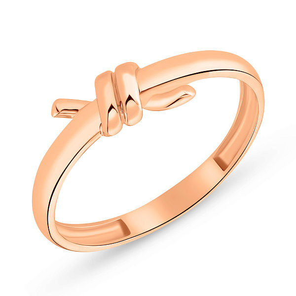 Золотое кольцо "Узелок" без камней (арт. 155432) – изображение 1