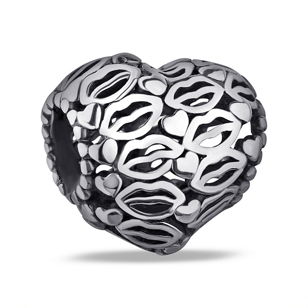 Серебряный шарм Сердце без камней (арт. 7903/4278) – изображение 1