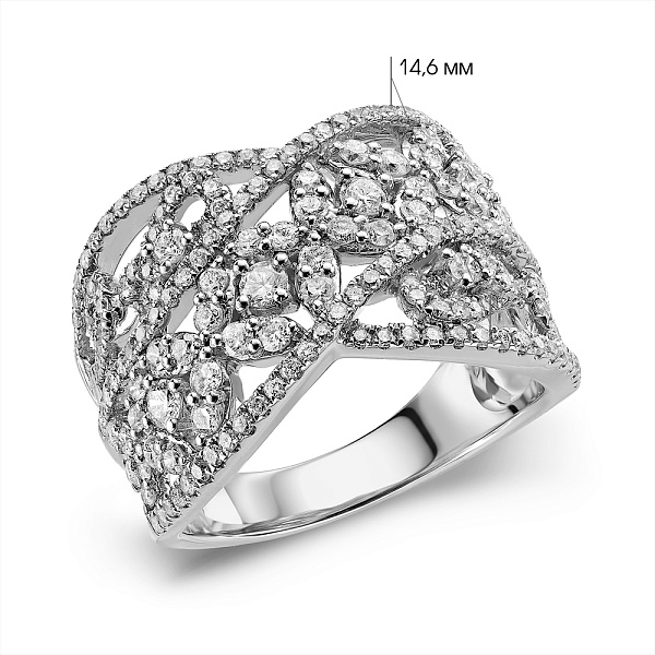 Золота каблучка з діамантами (арт. К28155100б) – зображення 5