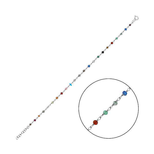 Браслет из серебра с цветными альпинитами (арт. 7509/3761ацв) – изображение 1