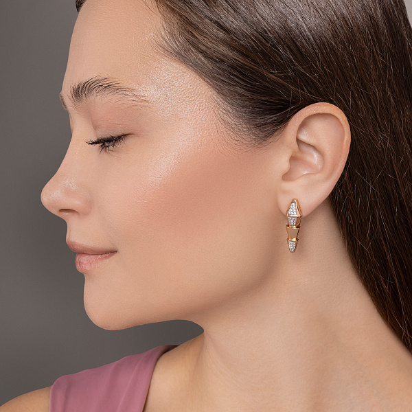 Серьги из золота с фианитами (арт. 1091460) – изображение 3