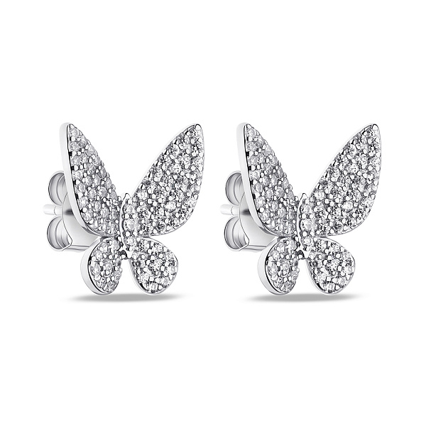Серьги-пусеты Бабочки из серебра (арт. 7518/6518) – изображение 1