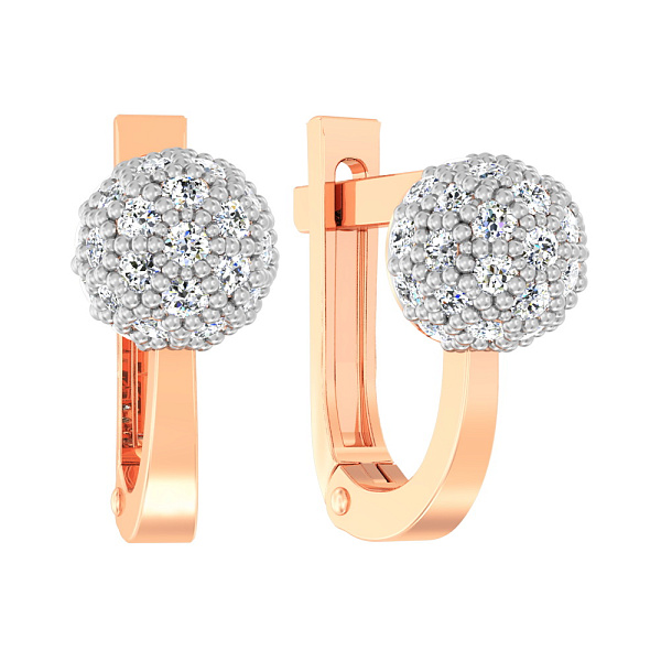 Золоті сережки з фіанітами для дітей (арт. 110264) – зображення 1