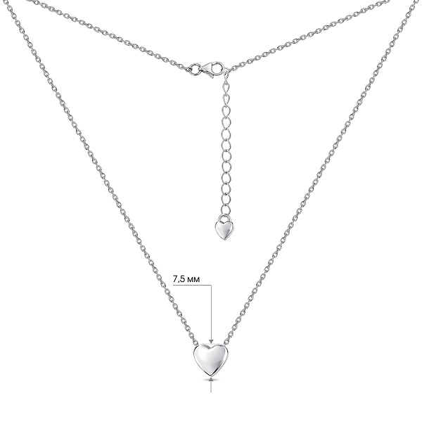 Серебряное колье Сердце (арт. 7507/2429) – изображение 3