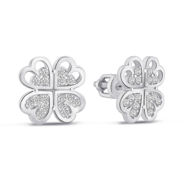 Серьги из серебра с фианитами (арт. 7518/304всю) – изображение 1