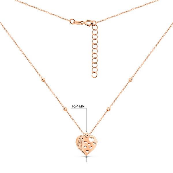 Золотое колье Сердце (арт. 352806) – изображение 3