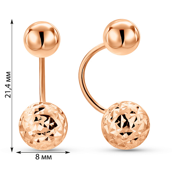 Золотые серьги-джекеты (арт. 1101249а) – изображение 2