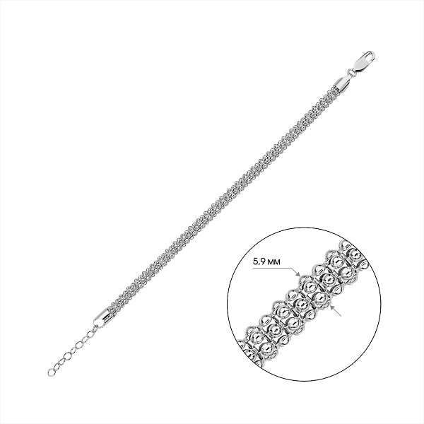 Серебряный браслет без камней (арт. 7509/4910/1) – изображение 2