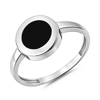 Фото Каблучка Лýна з білого золота з емаллю  (арт. 141145бч)