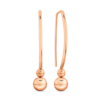 Фото Сережки Кульки з червоного золота (арт. 100965/1)