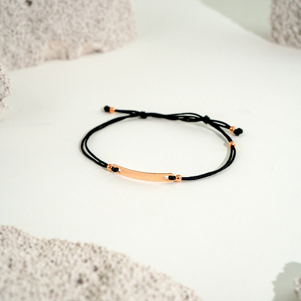 Браслет с шелковой нитью и золотыми вставками (арт. 340013ч) – изображение 2