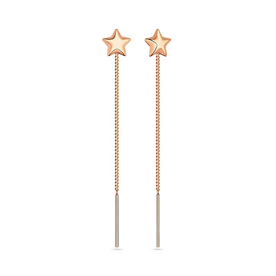 Золотые серьги-цепочки «Звезды» (арт. 108090)