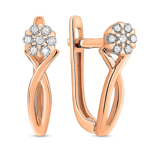 Золотые серьги с бриллиантами (арт. С011806010) – изображение 1