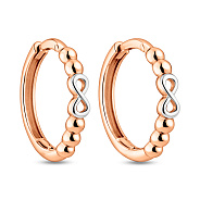 Фото Серьги-кольца из красного золота Бесконечность (арт. 111194)