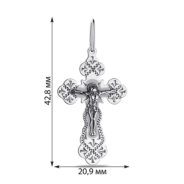 Серебряный крестик (арт. 7904/3509-ч) – изображение 2