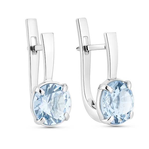 Срібні сережки з топазом (арт. 7502/606Пгсп) – зображення 1