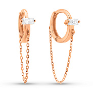 Золотые серьги с фианитами (арт. 1101186)