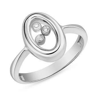 Кольцо из белого золота с фианитами (арт. 154597б)