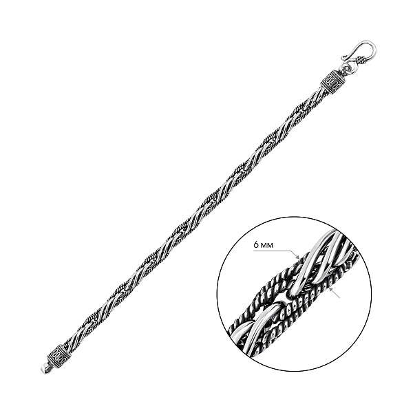 Срібний браслет з чорнінням (арт. 7909/5214ч) – зображення 2