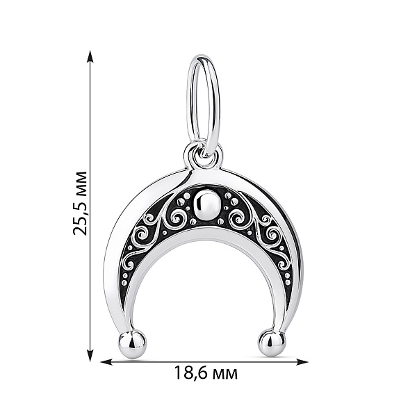 Серебряный подвес с чернением (арт. 7903/262пю) – изображение 2