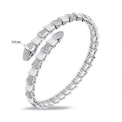 Жесткий браслет Trendy Style из серебра с фианитами (арт. 7509/4353)