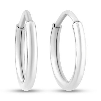 Серьги-кольца из белого золота  (арт. 121900/10б)