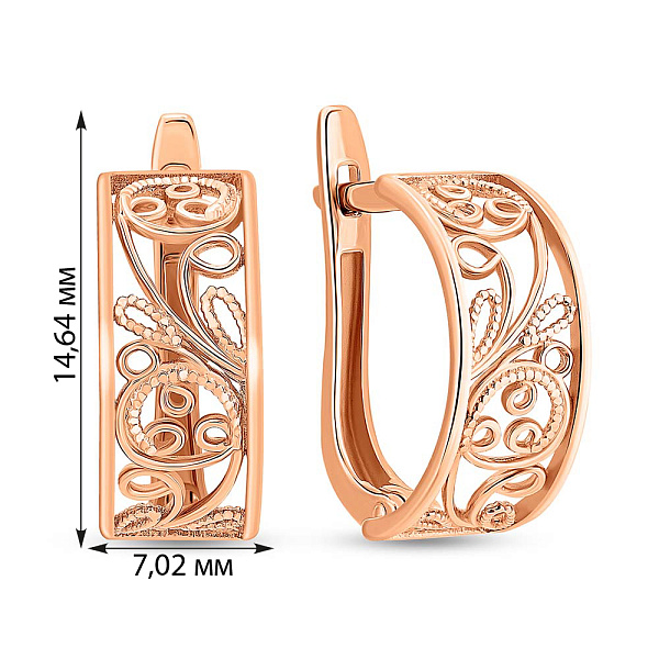 Золотые серьги без камней (арт. 117000) – изображение 3