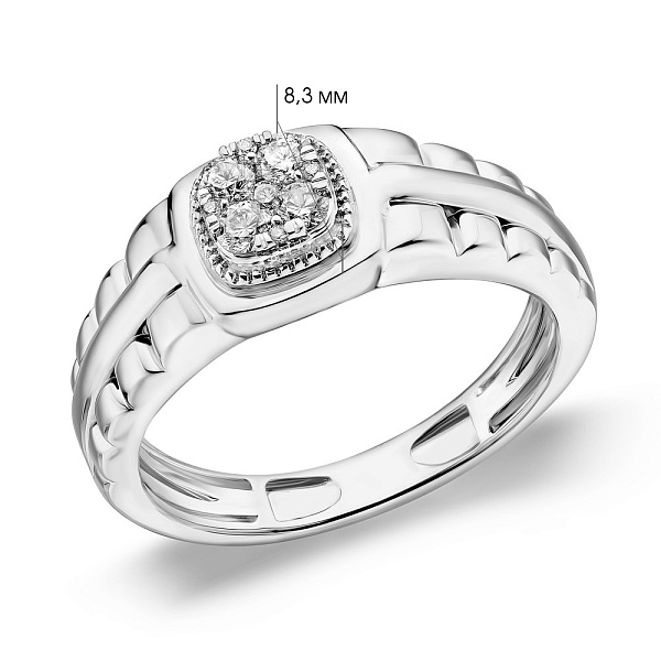 Золотая печатка с бриллиантами (арт. К341415030б) – изображение 2