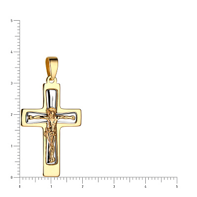 Золотий натільний хрестик з розп'яттям (арт. 501377жб)