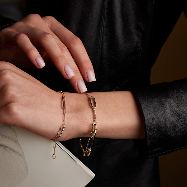 Браслет "Ланки" із жовтого золота з алмазною гранню (арт. 325422ж) – зображення 2