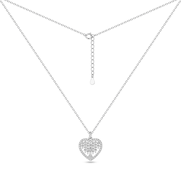 Серебряное колье с подвеской сердце с фианитами (арт. 7507/2478) – изображение 2