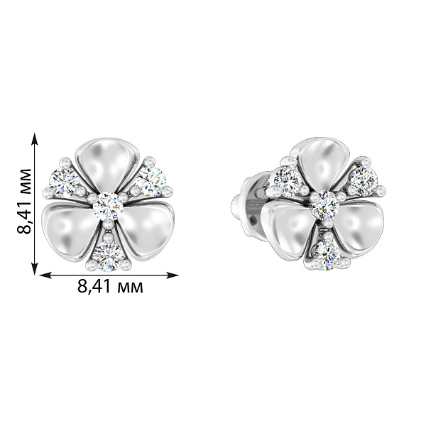 Золотые серьги пусеты с фианитами (арт. 110573б) – изображение 2