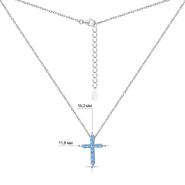 Колье серебряное Крестик с фианитами (арт. 7507/1477аг) – изображение 3