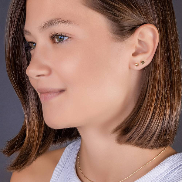 Сережки-пусеты из желтого золота (арт. 110646ж) – изображение 2