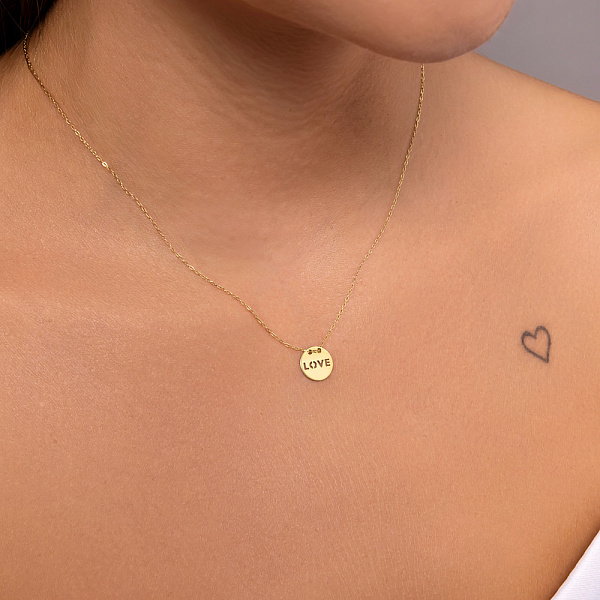 Колье золотое «Love» (арт. 351559/10ж) – изображение 3