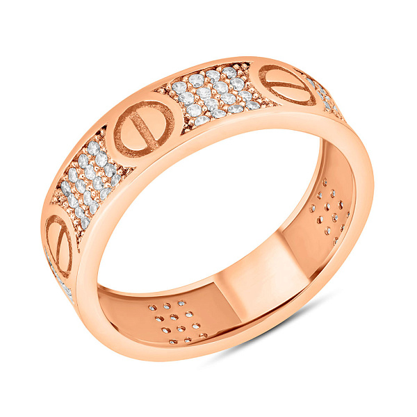 Кольцо из красного золота с фианитами (арт. 153869) – изображение 1